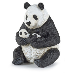 Panda assis et son bébé -...