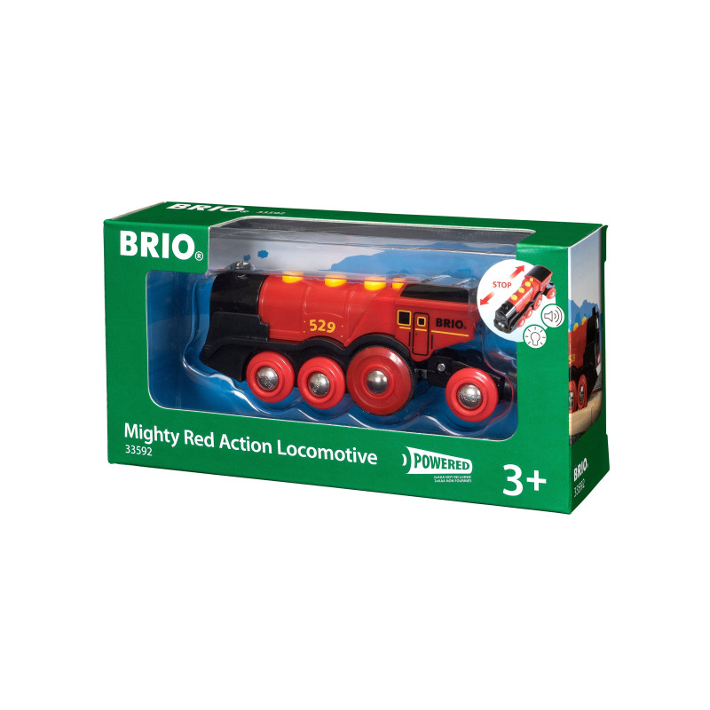 BRIO World  - 33592 - LOCOMOTIVE ROUGE PUISSANTE A PILES