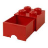 Brique de rangement empilable avec tiroir 4 plots LEGO® Rouge