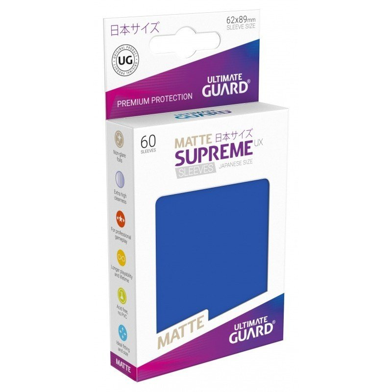 60 pochettes Matte Supreme UX format Japonais Blue - Ultimate Guard